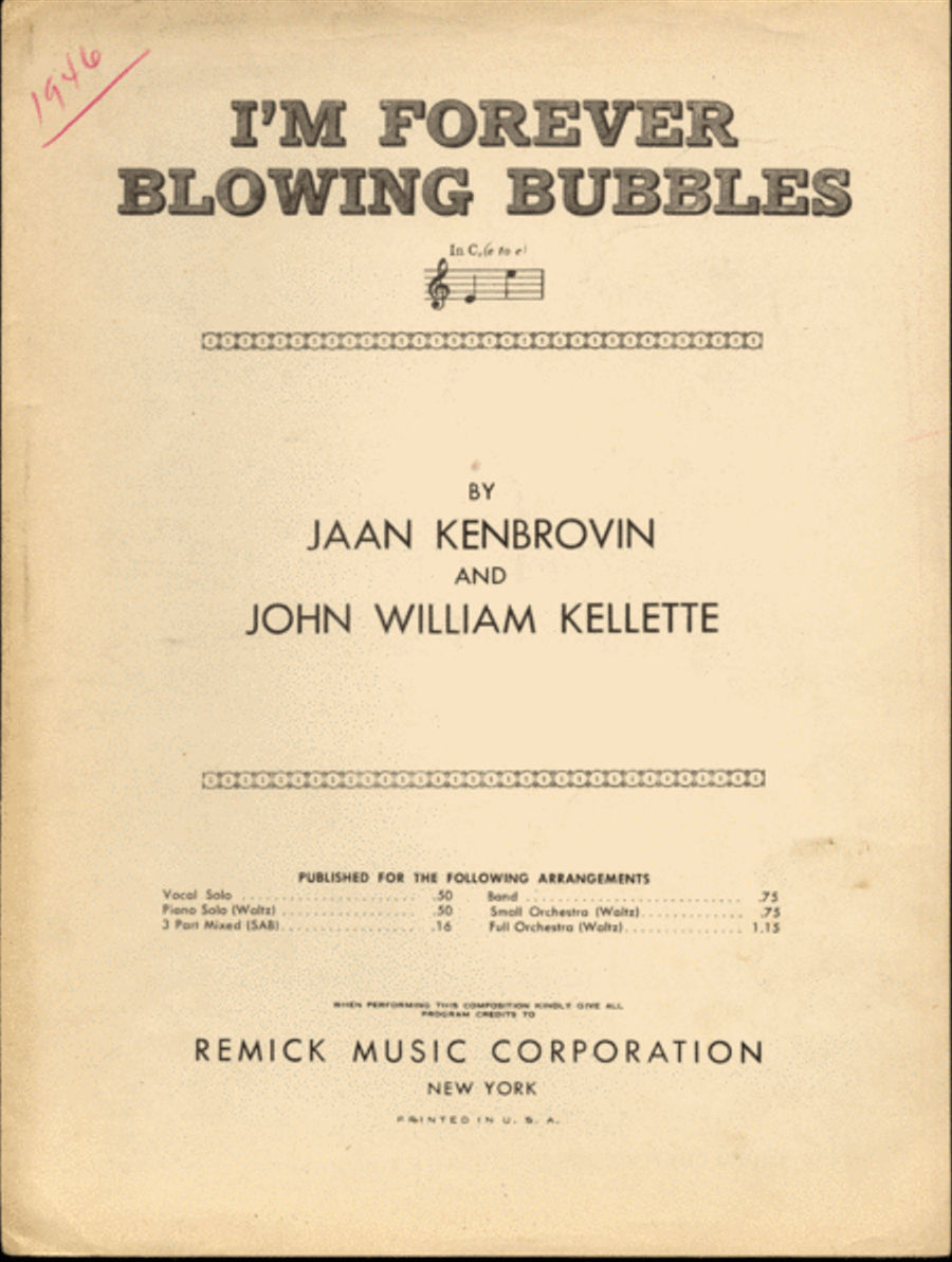 I'm Forever Blowing Bubbles Voice scores gallery preview page 1