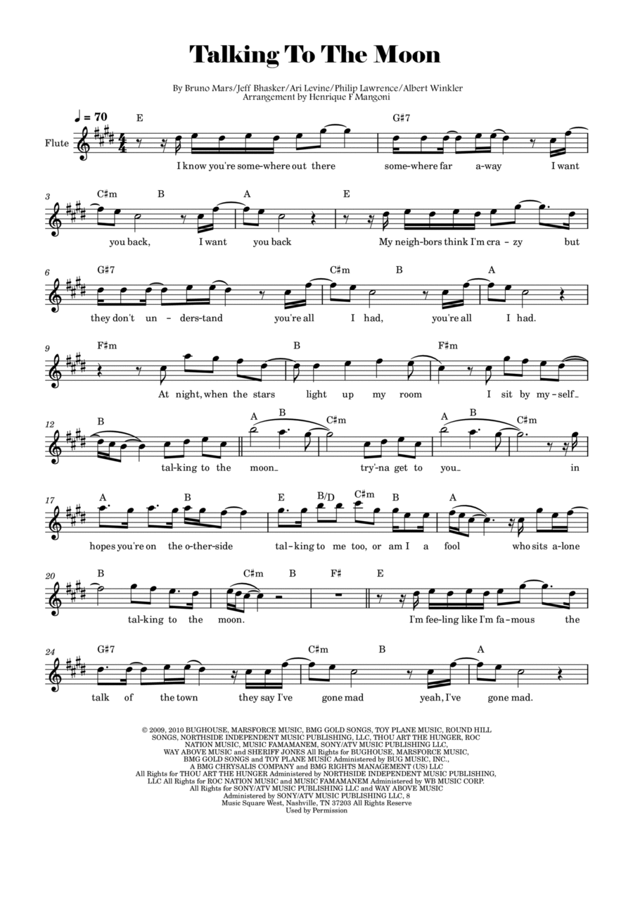 Talking To The Moon Flute Solo scores gallery preview page 1