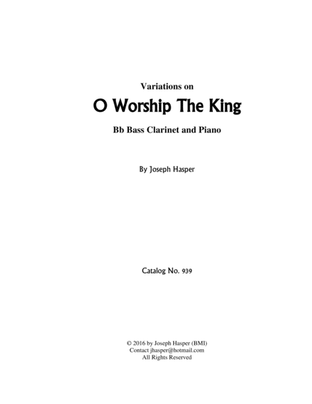 Variations on "O Worship The King" (Bb bass clarinet and piano) image number null