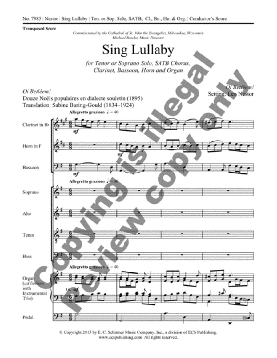 <br>Sheet music extract