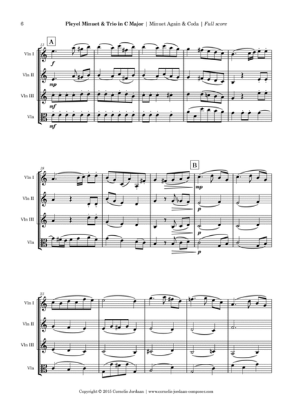 PLEYEL : Easy Minuet & Trio for 3 violins & viola image number null