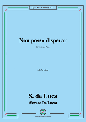 Book cover for S. de Luca-Non posso disperar,in b flat minor