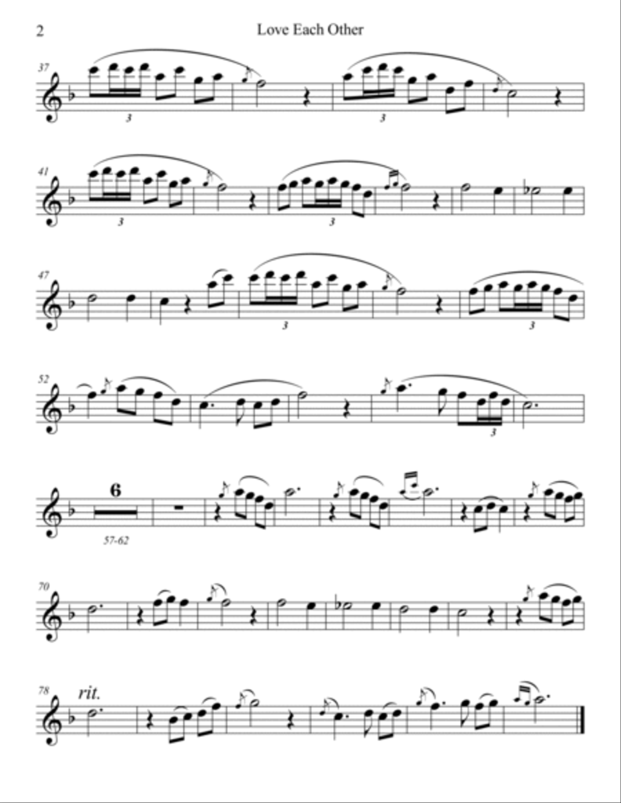 Love Each Other (Instrumental Parts) Unison Choir scores gallery preview page 2