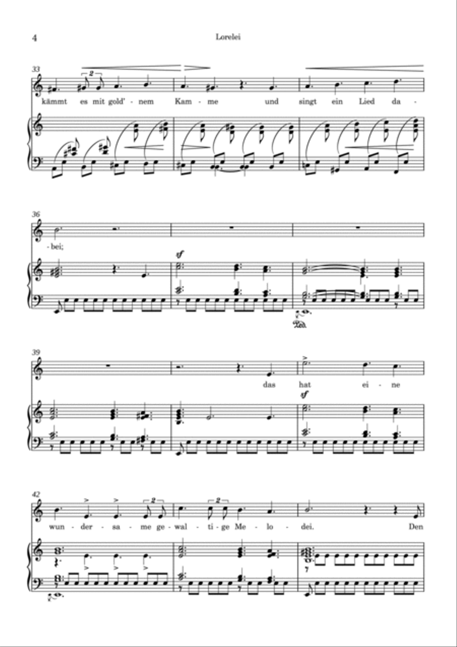 Clara Schumann: Lorelei (A Minor) Soprano Voice scores gallery preview page 4