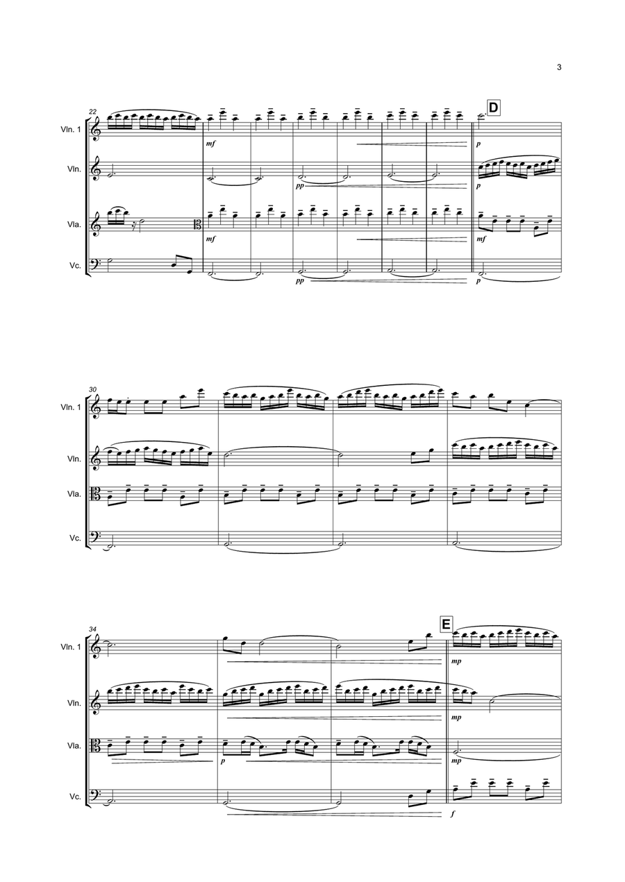 Cornfield Chase from the Paramount Pictures film INTERSTELLAR String Quartet scores gallery preview page 3