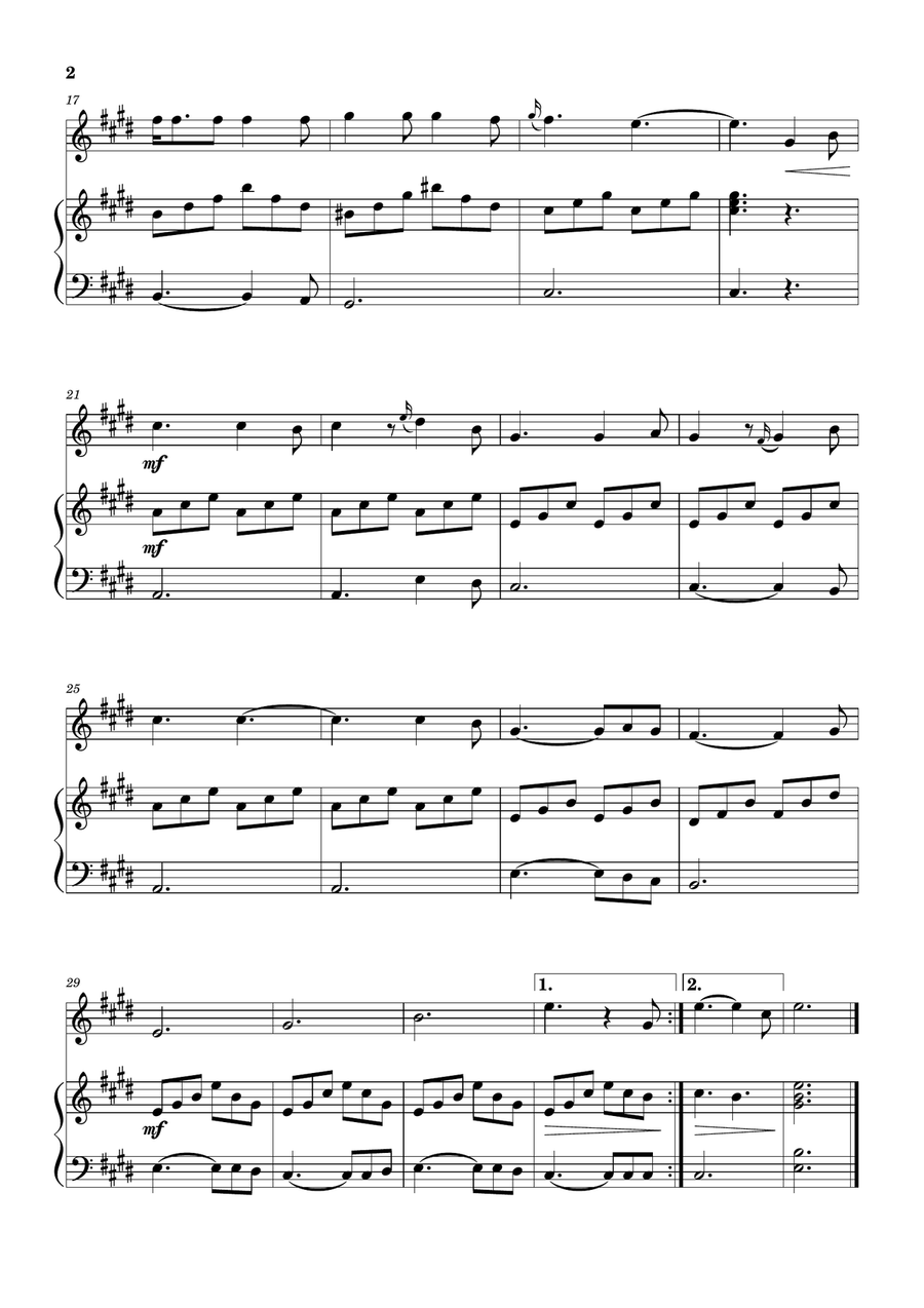 Hallelujah Violin Solo scores gallery preview page 2
