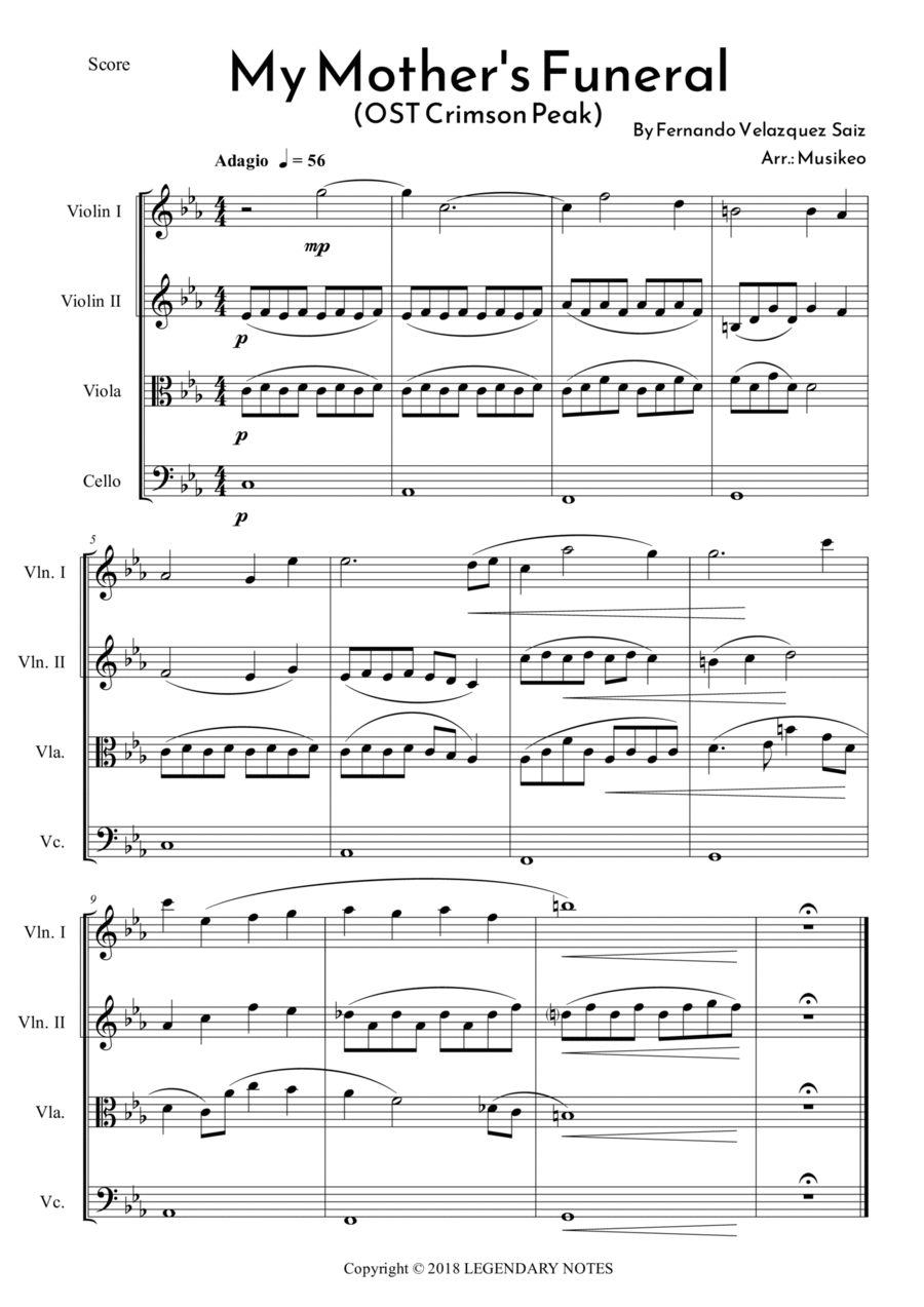 Mom's Funeral String Trio scores gallery preview page 1