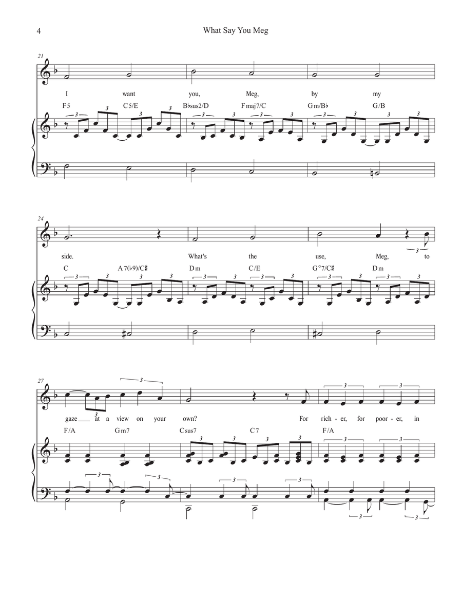 What Say You Meg? Piano, Vocal scores gallery preview page 4