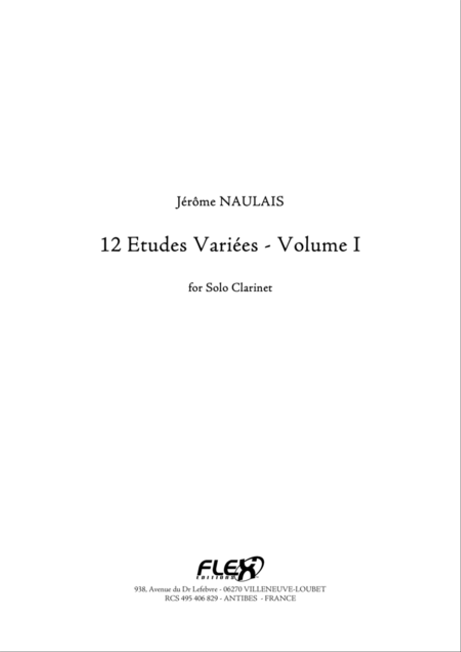 12 Etudes Variees - Volume I B-Flat Clarinet scores gallery preview page 1