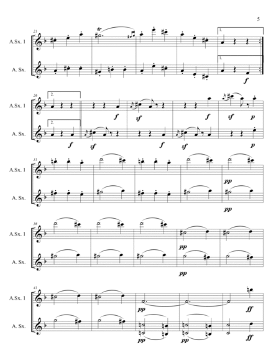 The Beethoven Duets For Saxophone Volume 3 Scherzi 7, 8 and 9 Woodwind Quartet scores gallery preview page 6