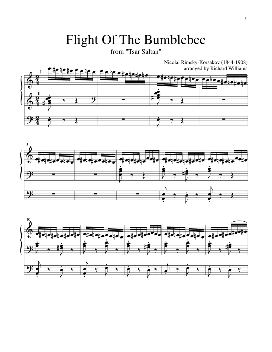 Flight of the Bumblebee Flight of the Bumblebee Organ Solo scores gallery preview page 1