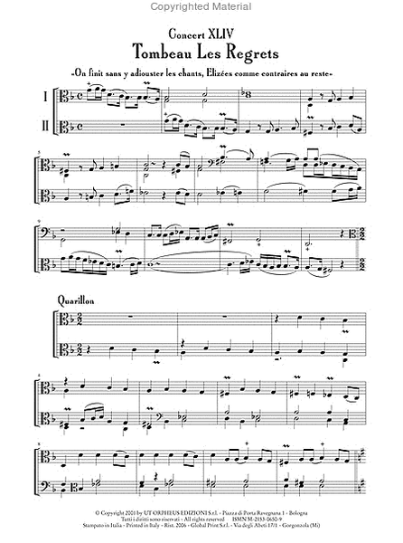 Tombeau Les Regrets – Le Retour – La Bourrasque. 3 Concerts "à deux violes esgales" for 2 Viols