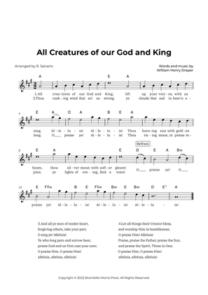 Book cover for All Creatures of our God and King (Key of A Major)