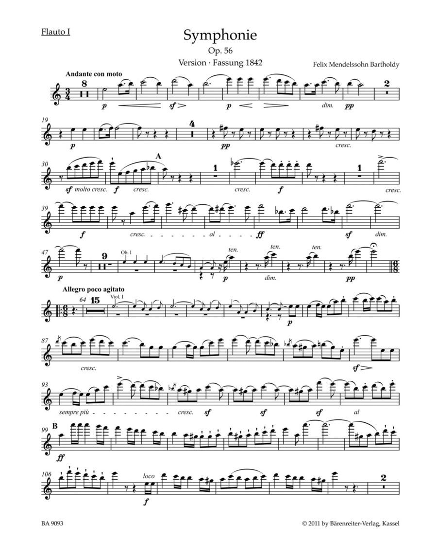 Symphony a-moll, Op. 56 'Scottish' Bassoon scores gallery preview page 1