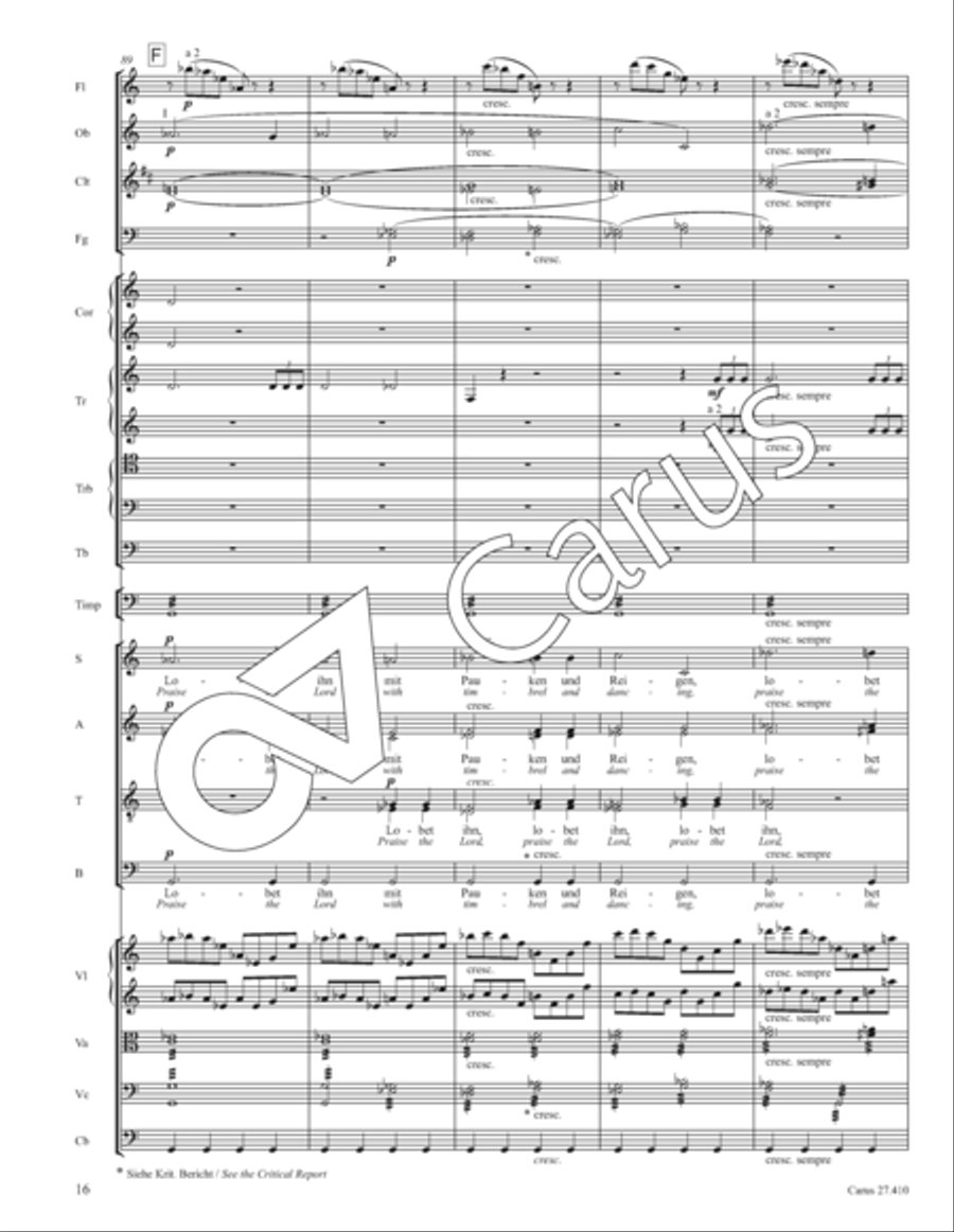 Psalm 150: Halleluja! Lobet den Herrn in seinem Heiligtum Orchestra scores gallery preview page 21