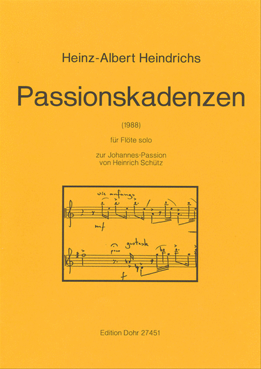 Passionskadenzen für Flöte solo (1988) (zur Johannes-Passion von Heinrich Schütz) Flute Solo scores gallery preview page 1