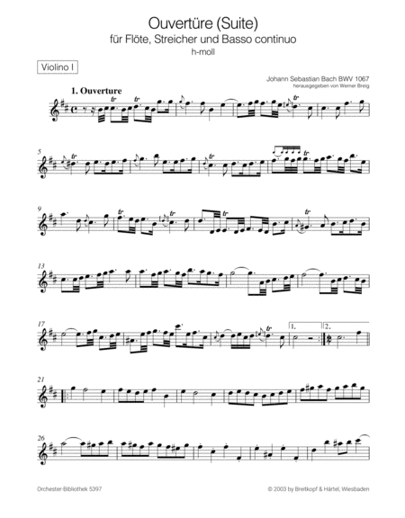 Overture (Suite) No. 2 in B minor BWV 1067
