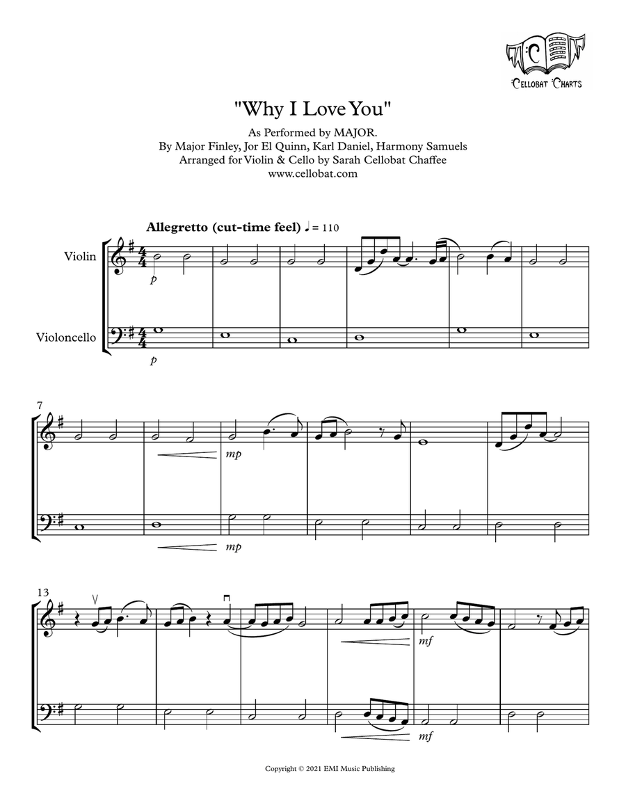 Why I Love You String Duet scores gallery preview page 1