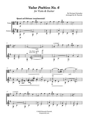 Valse Poetico No. 6 by Granados (for Viola and Guitar)