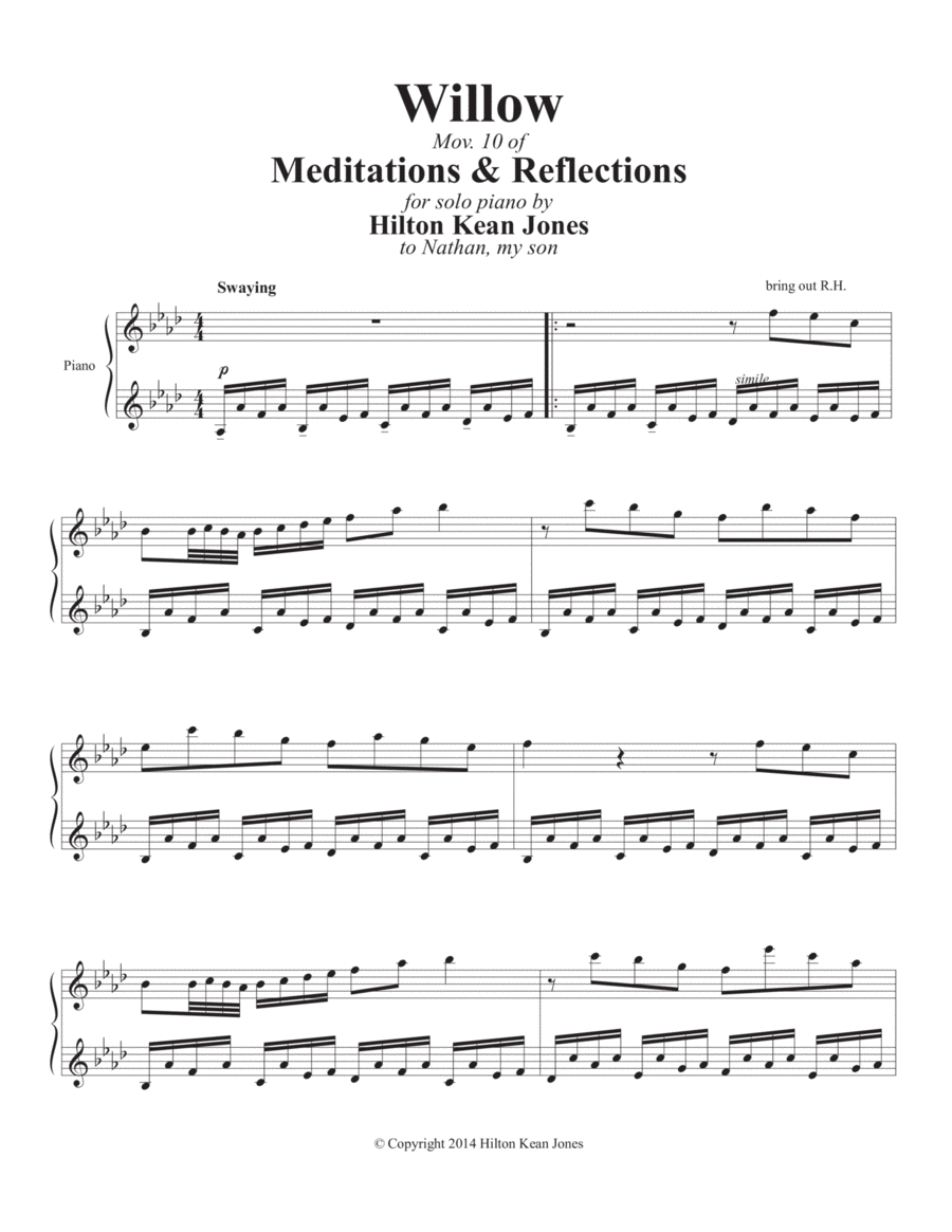 Willow Piano Solo scores gallery preview page 1