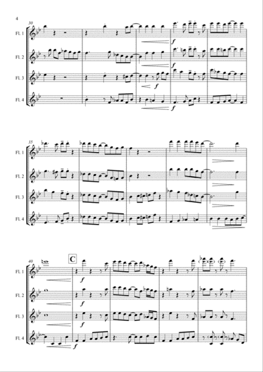 Hip 2 Dat! - for Flute Quartet Flute Quartet scores gallery preview page 4