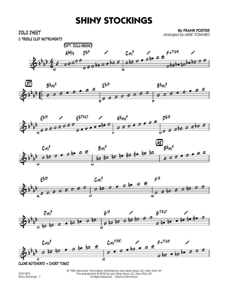 Shiny Stockings - C Solo Sheet