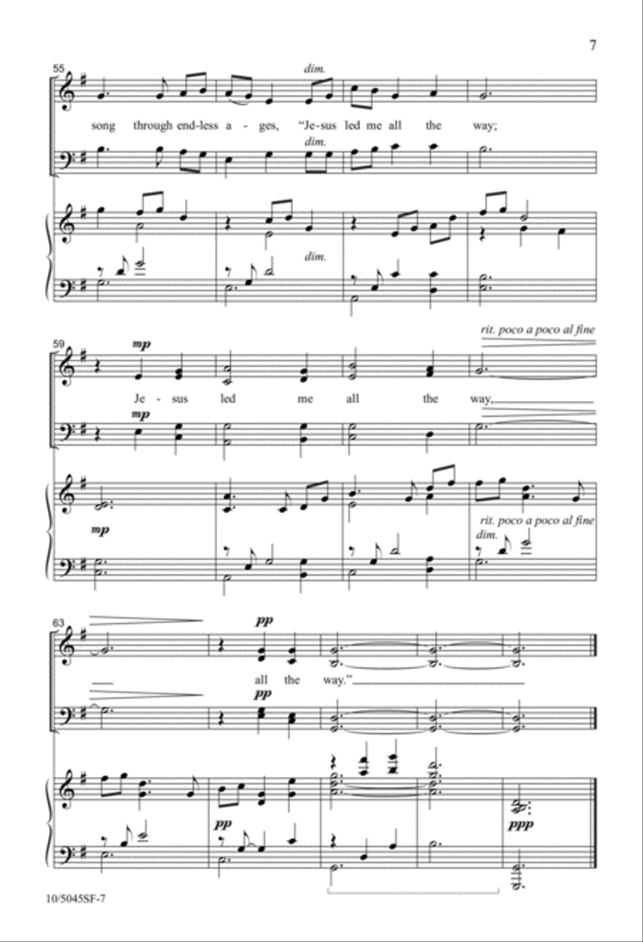 All the Way My Savior Leads Me 4-Part scores gallery preview page 7