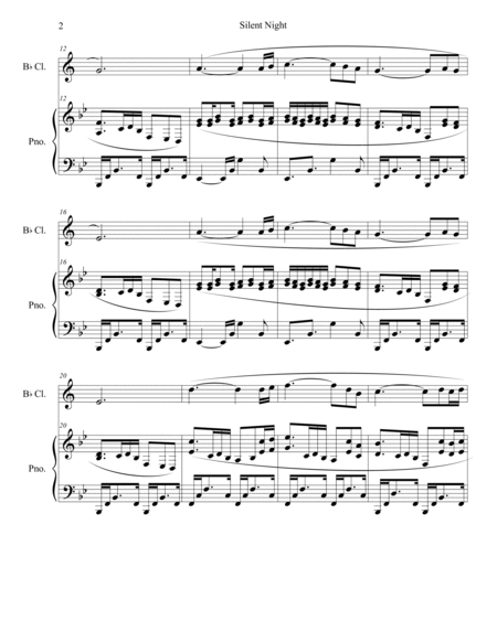 Silent Night for clarinet and piano image number null
