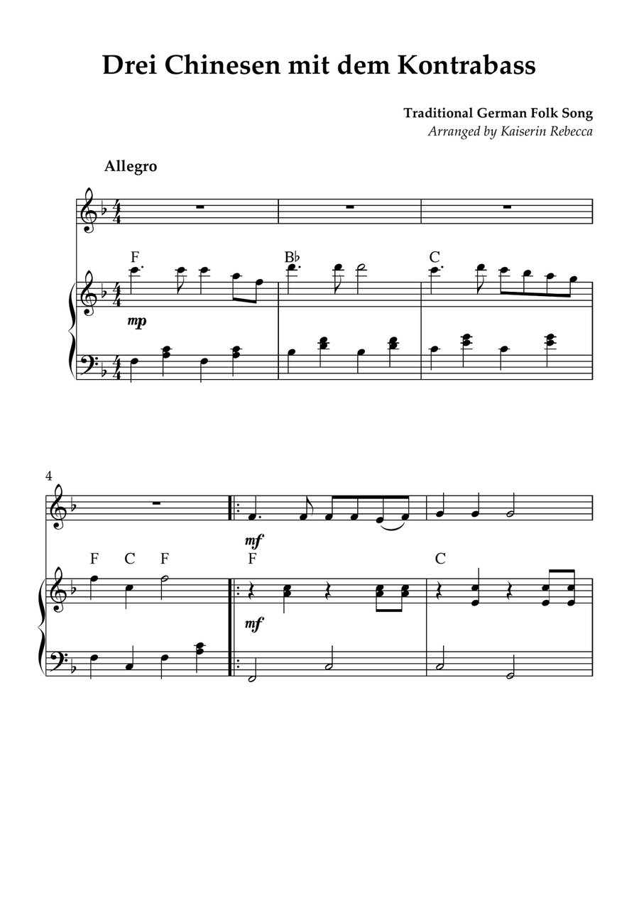 Drei Chinesen mit dem Kontrabass Double Bass scores gallery preview page 1
