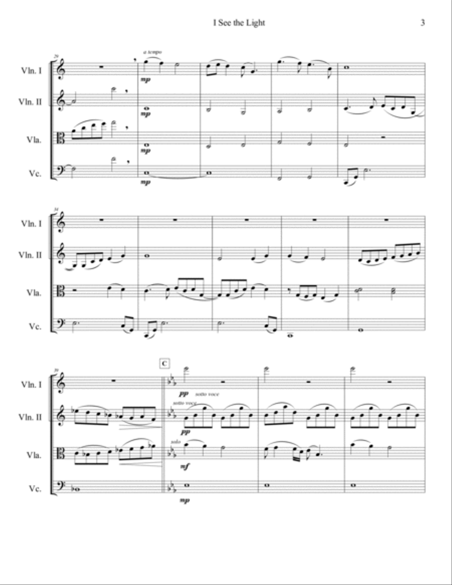 I See The Light String Quartet scores gallery preview page 5