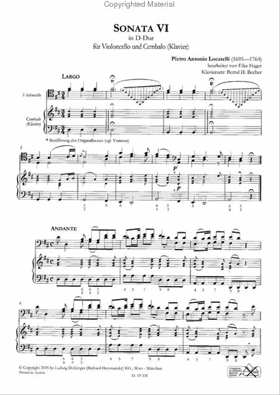 Sonata VI in D-Dur Piano scores gallery preview page 2