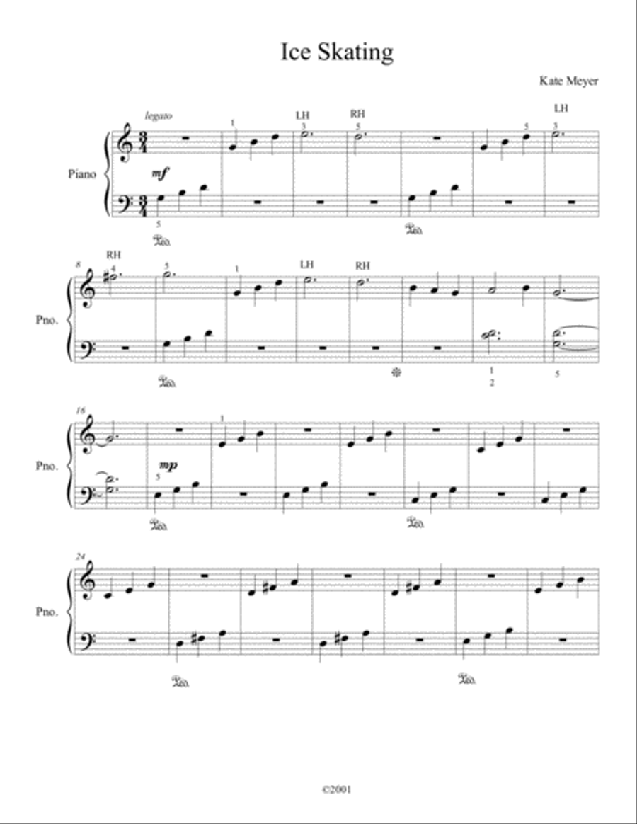 Ice Skating Easy Piano scores gallery preview page 1