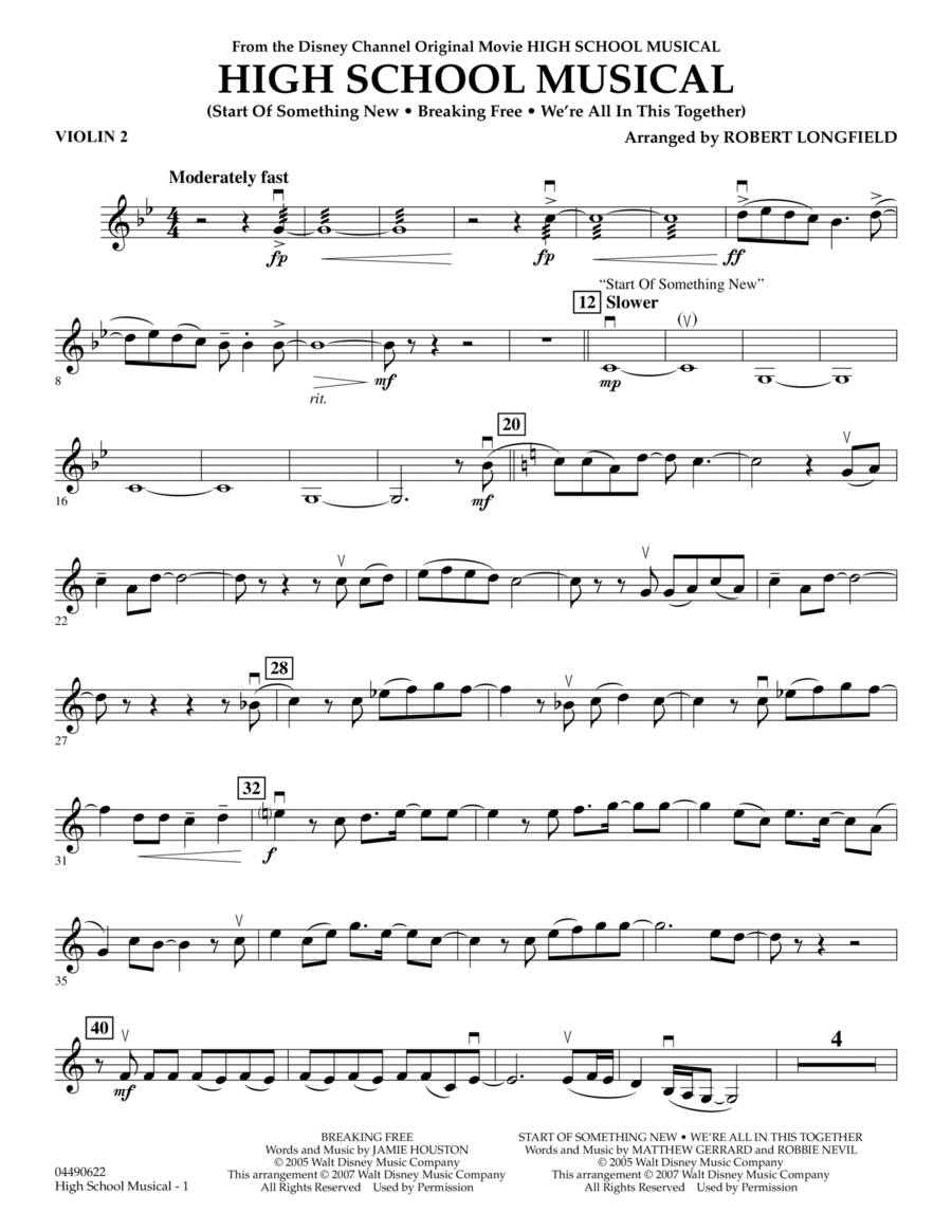 High School Musical - Violin 2