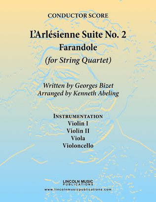 Book cover for Bizet - Farandole from L'Arlesienne Suite No. II (for String Quartet)