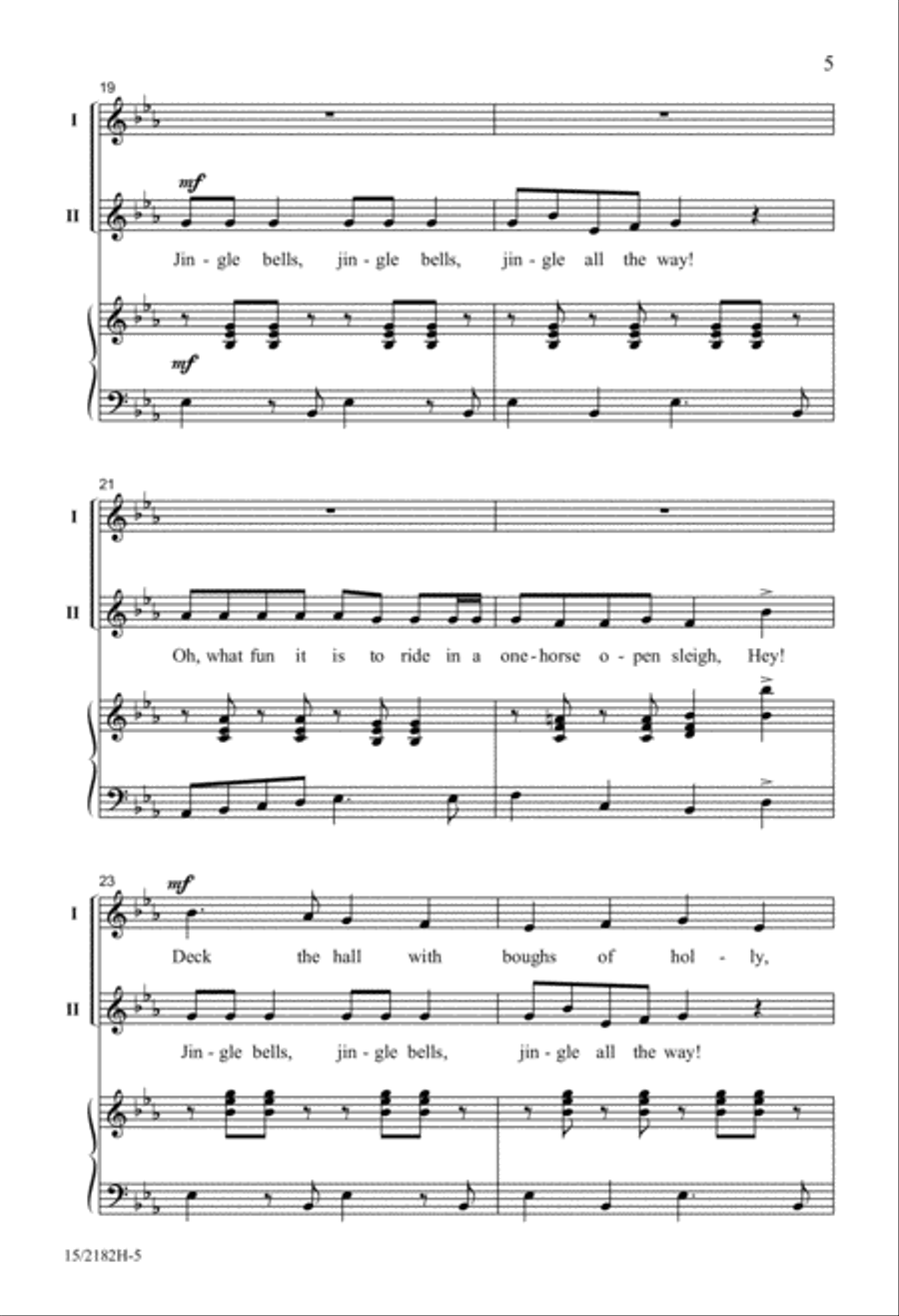 Deck the Hall with Jingle Bells 2-Part scores gallery preview page 5