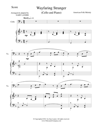 WAYFARING STRANGER (Cello/Piano and Cello Part)
