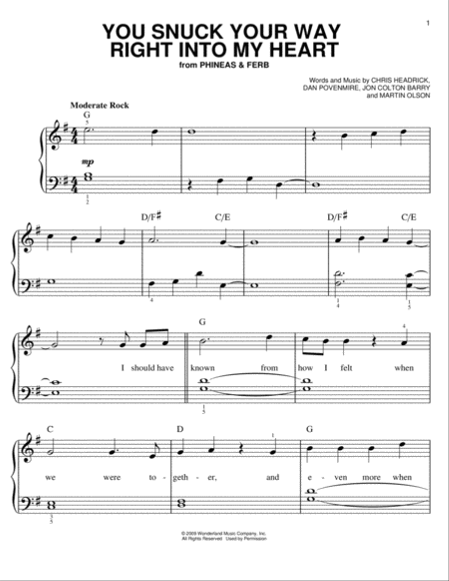 You Snuck Your Way Right Into My Heart Voice scores gallery preview page 1