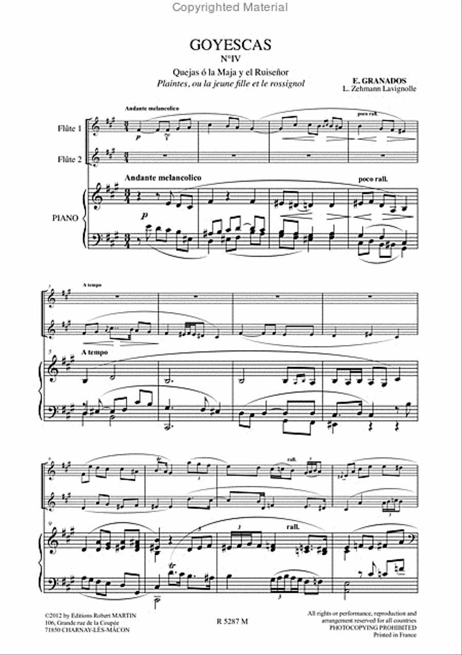 Goyescas IV Flute scores gallery preview page 2