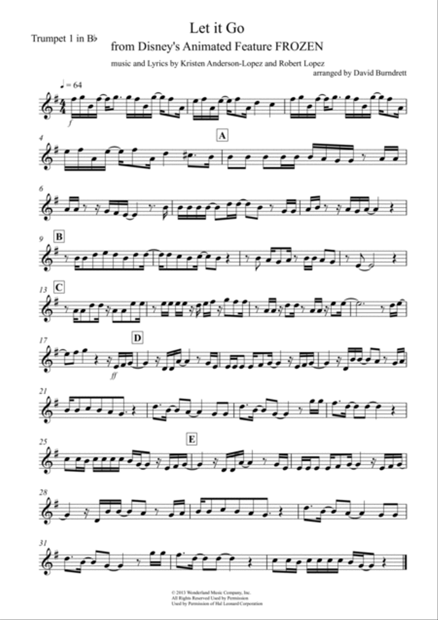 Let It Go (from Frozen) Brass Ensemble scores gallery preview page 3