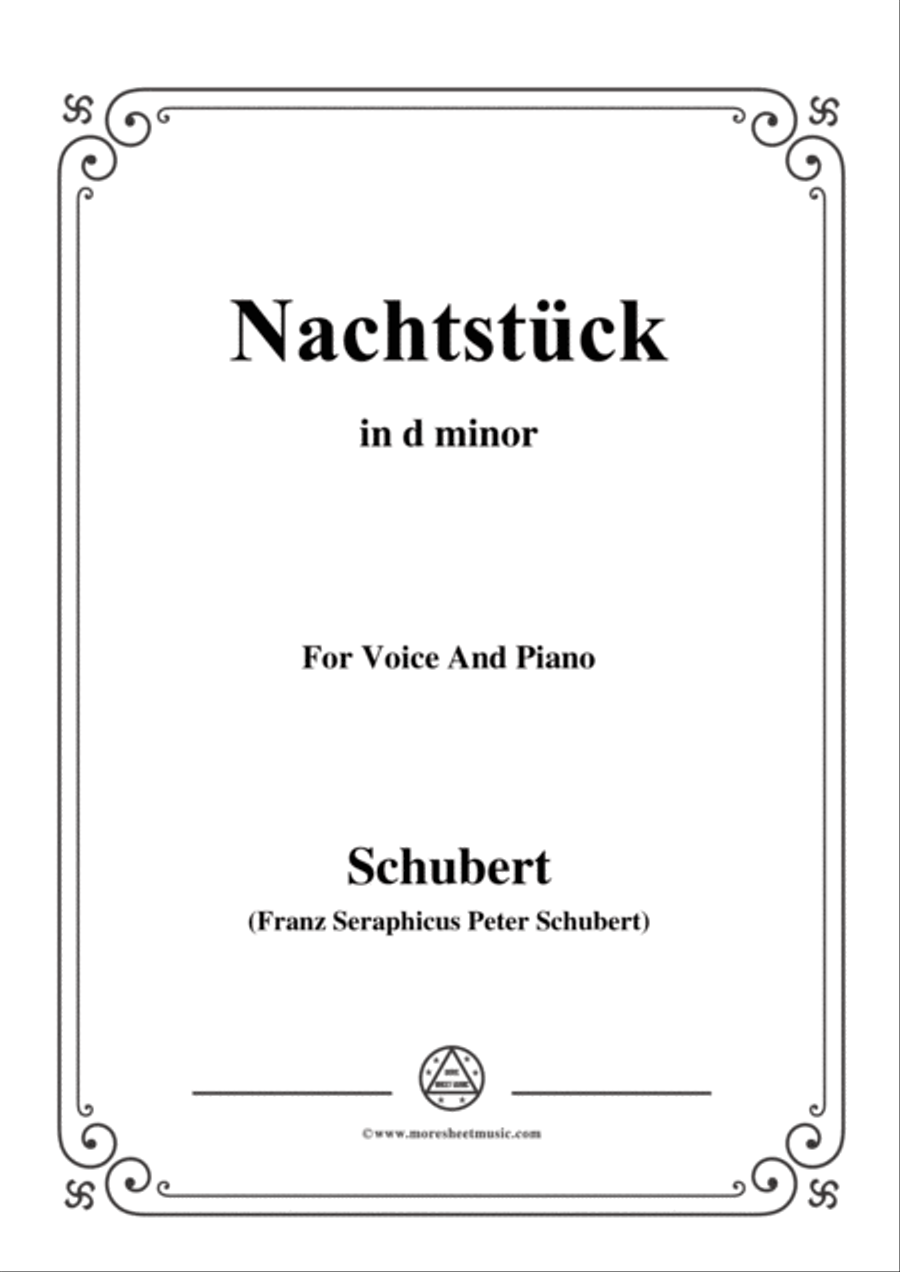Schubert-Nachtstück,Op.36 No.2,in d minor,for Voice&Piano Voice scores gallery preview page 1