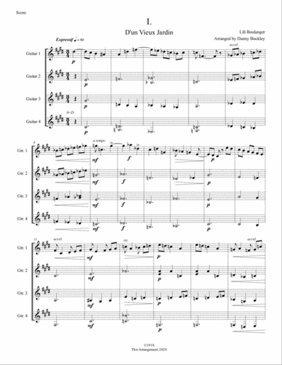 Trois Morceaux Pour Piano Classical Guitar scores gallery preview page 2