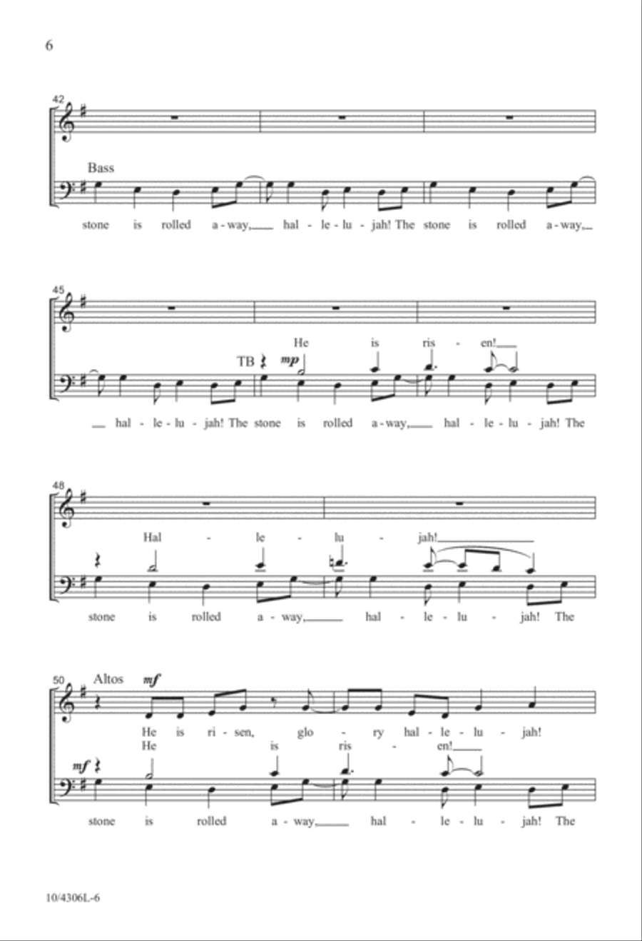 The Stone Is Rolled Away 4-Part scores gallery preview page 6