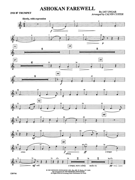Ashokan Farewell (from The Civil War): 2nd B-flat Trumpet