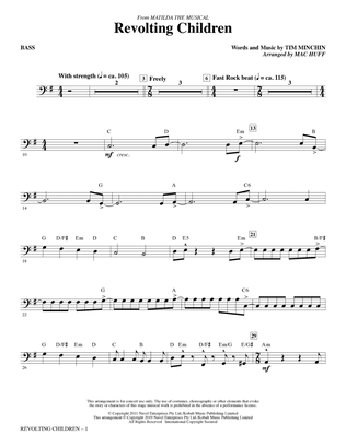 Book cover for Revolting Children (from Matilda: The Musical) (arr. Mac Huff) - Bass