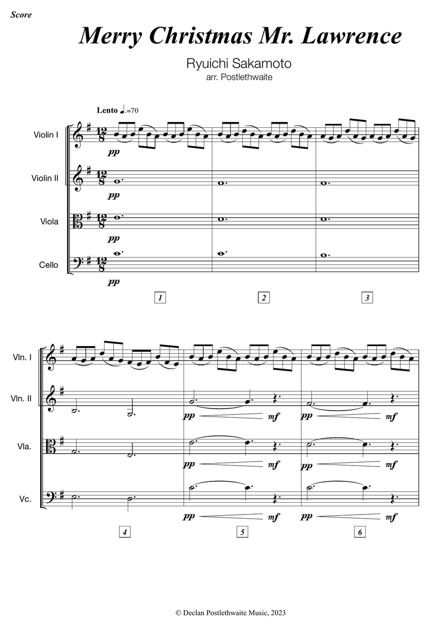 Merry Christmas Mr. Lawrence String Orchestra scores gallery preview page 2