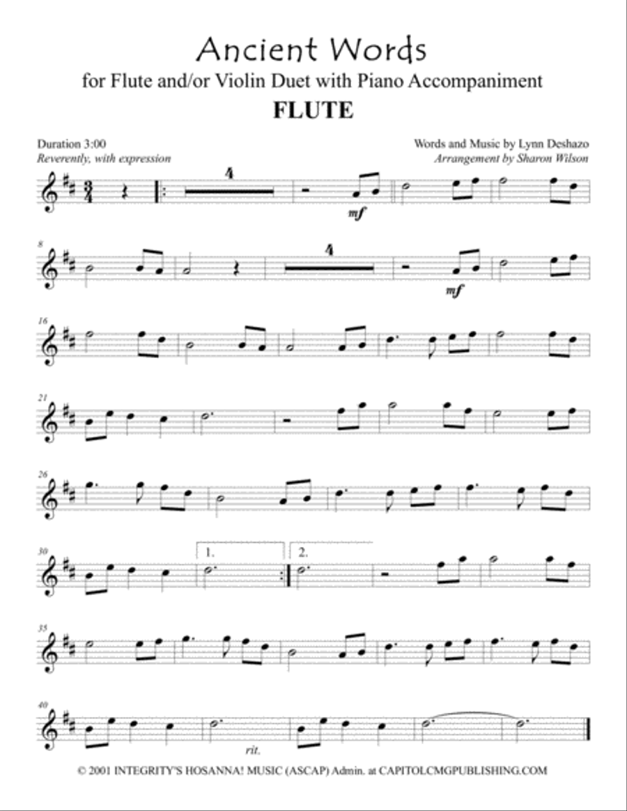 Ancient Words Flute scores gallery preview page 3