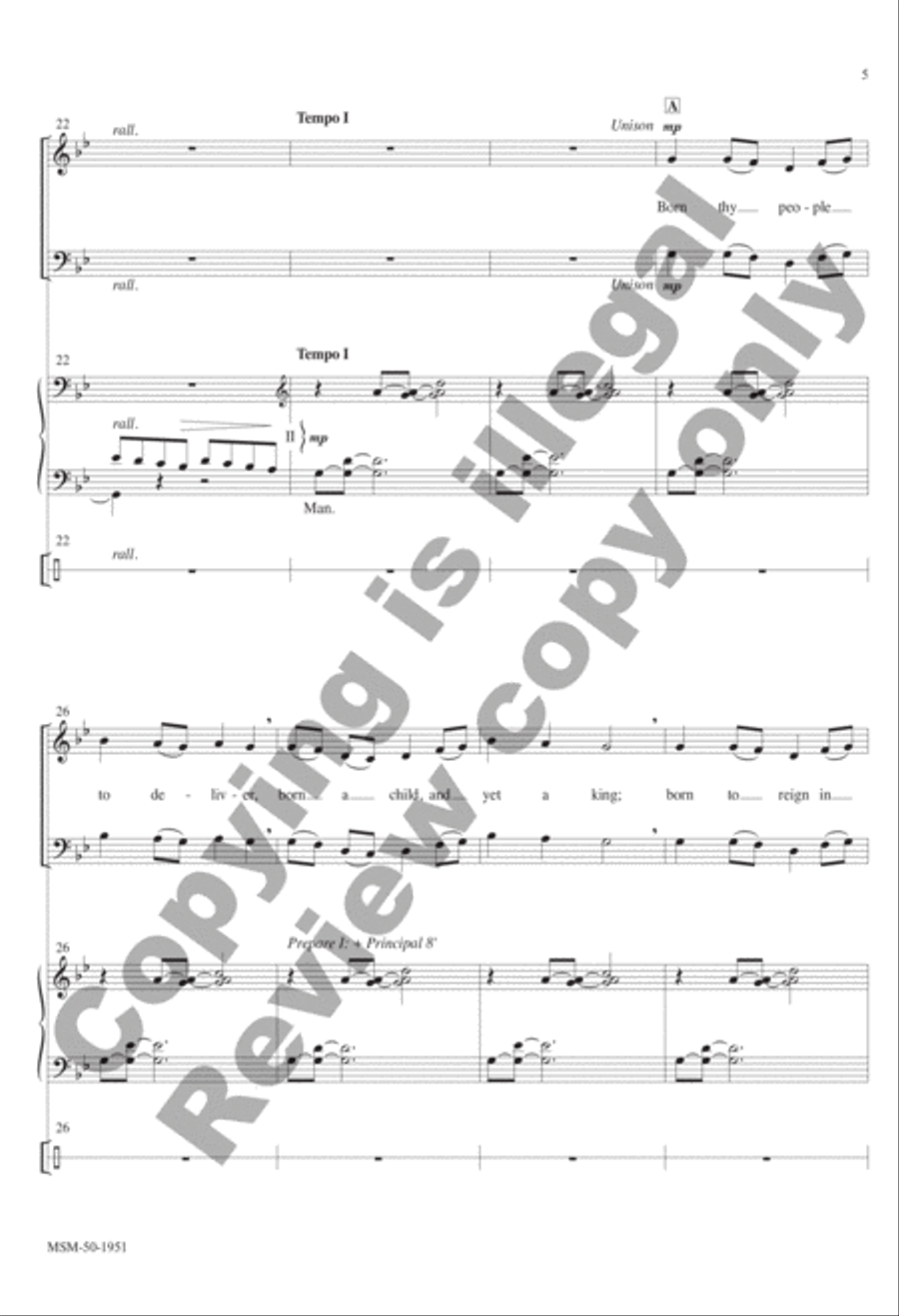 Come, Thou Long-Expected Jesus 4-Part scores gallery preview page 5