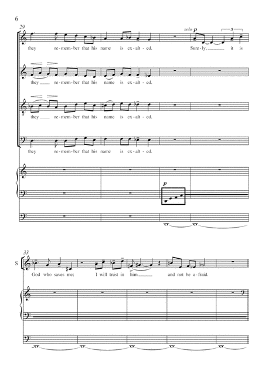 Three Songs of Isaiah: 1. Surely, it is God (Ecce, Deus) Divisi scores gallery preview page 6