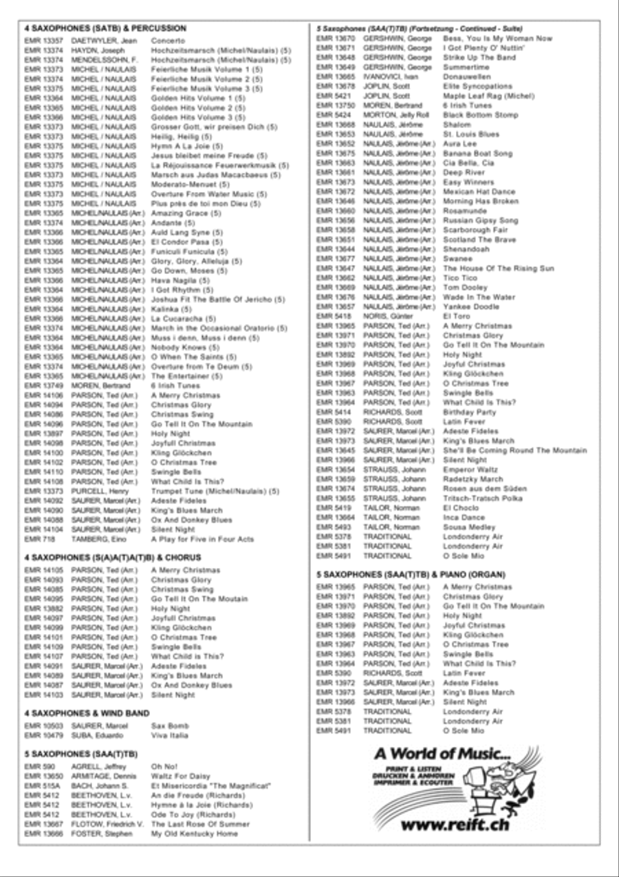 Camptown Races Camptown Races Saxophone Quartet scores gallery preview page 6