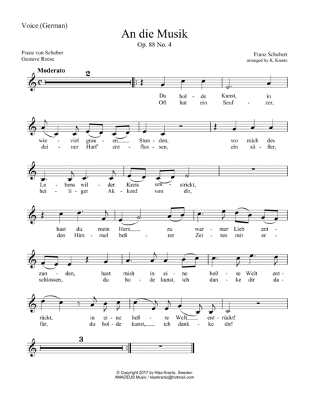 An die Musik, To Music for voice and guitar (german/english) image number null